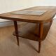 Table basse années 50 bois et carrelage