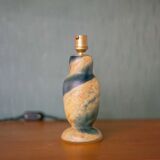 Vintage glass paste lamp, yellow/blue glass paste lamp base, table lamp, bedside lamp,