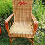 Armchair rattan years 50