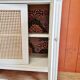 Buffet 3 portes en chêne style art déco relooké avec porte en cannage