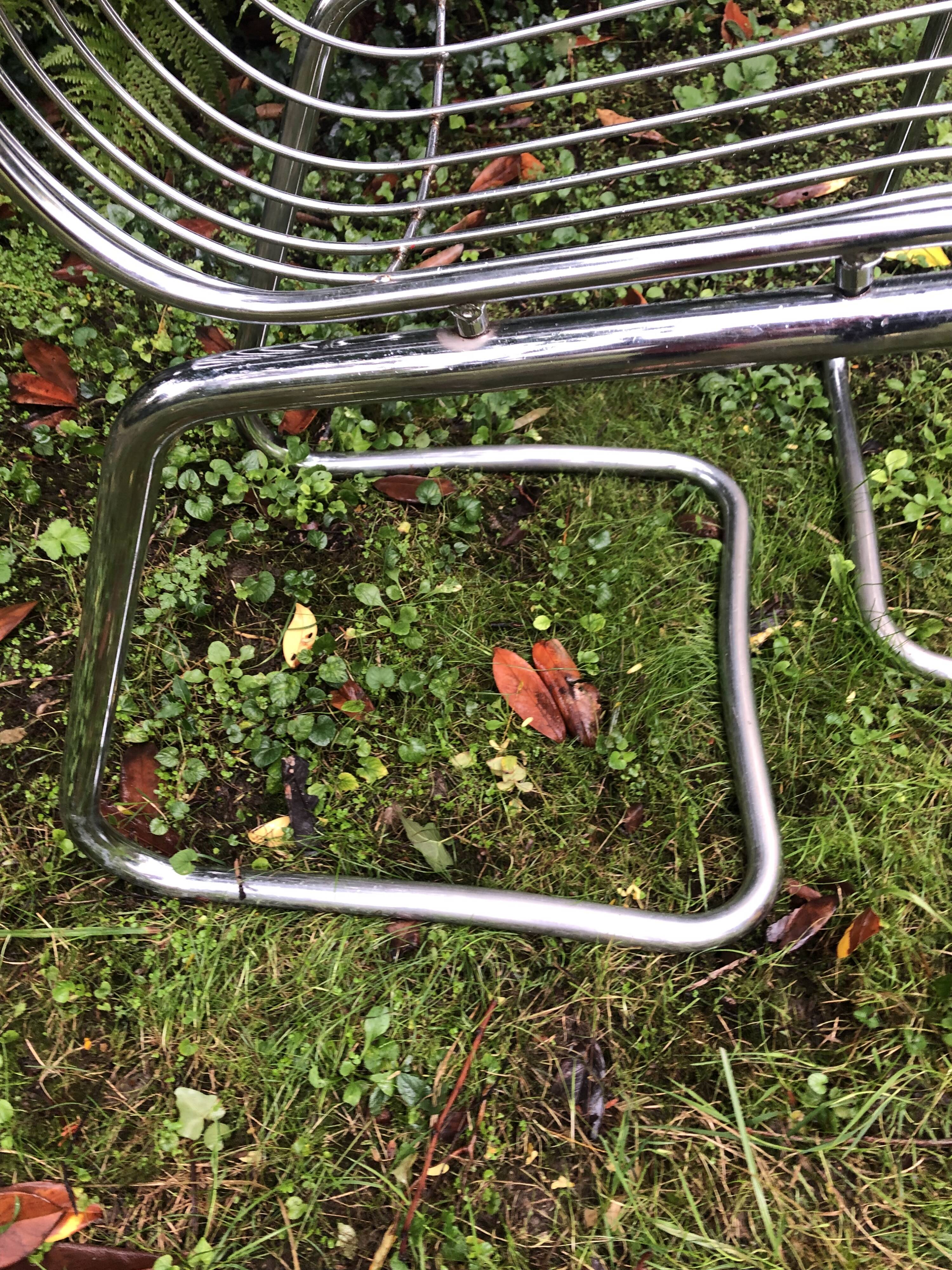 Chrome chairs style Rinaldi 70s