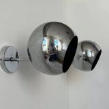 Pair of adjustable wall lights, chromed metal, France 1970
