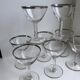 Set of 8 wine glasses with silver edging 50s