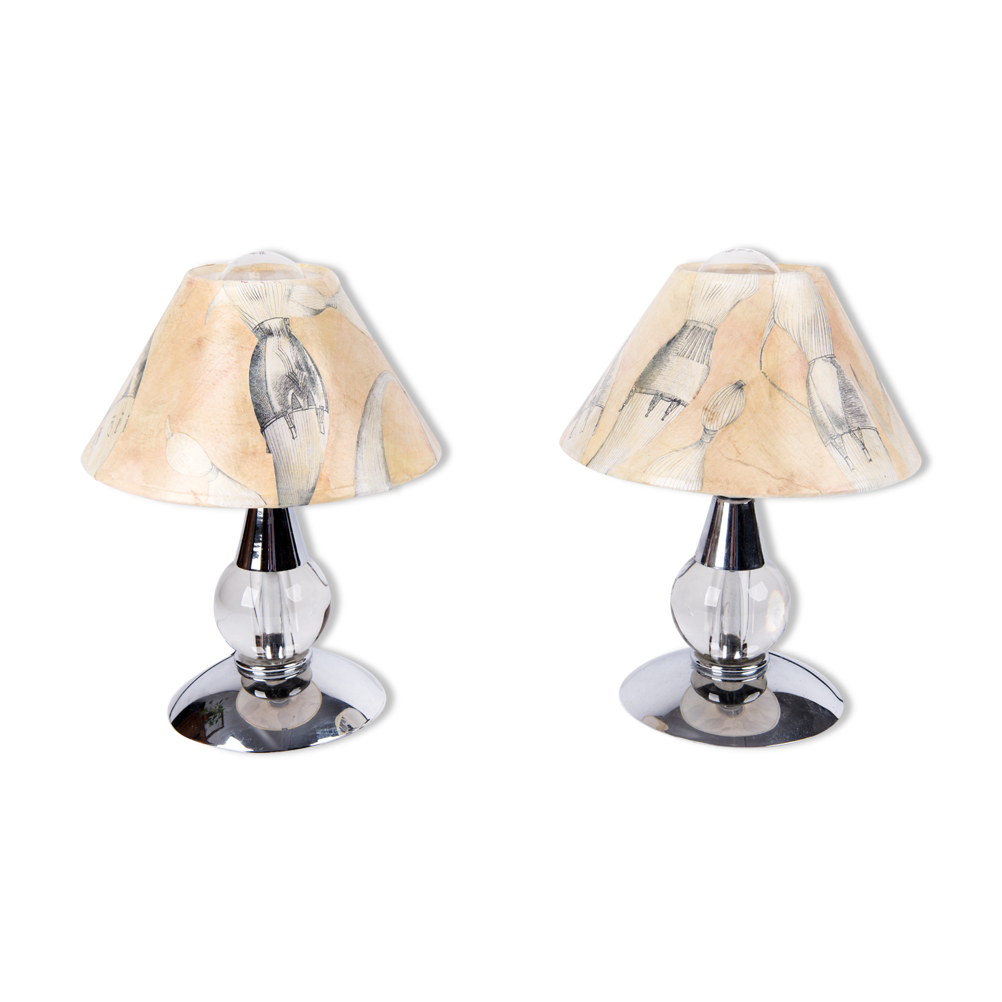 Paire de lampes de chevet vintage
