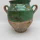 Old green glazed earthenware jam pot France 19th century