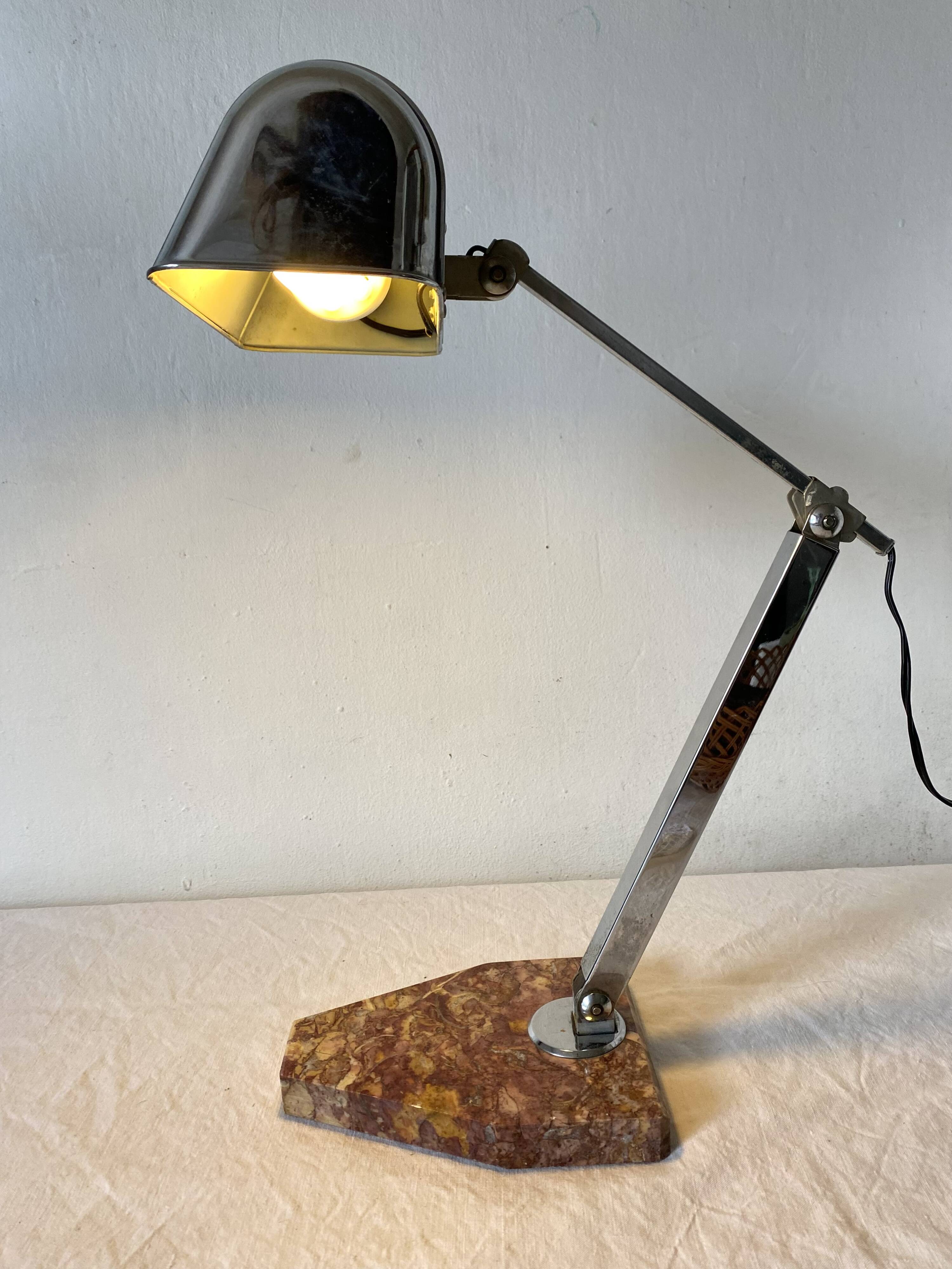 FARE Art Deco lamp in marble and chrome – 1930s