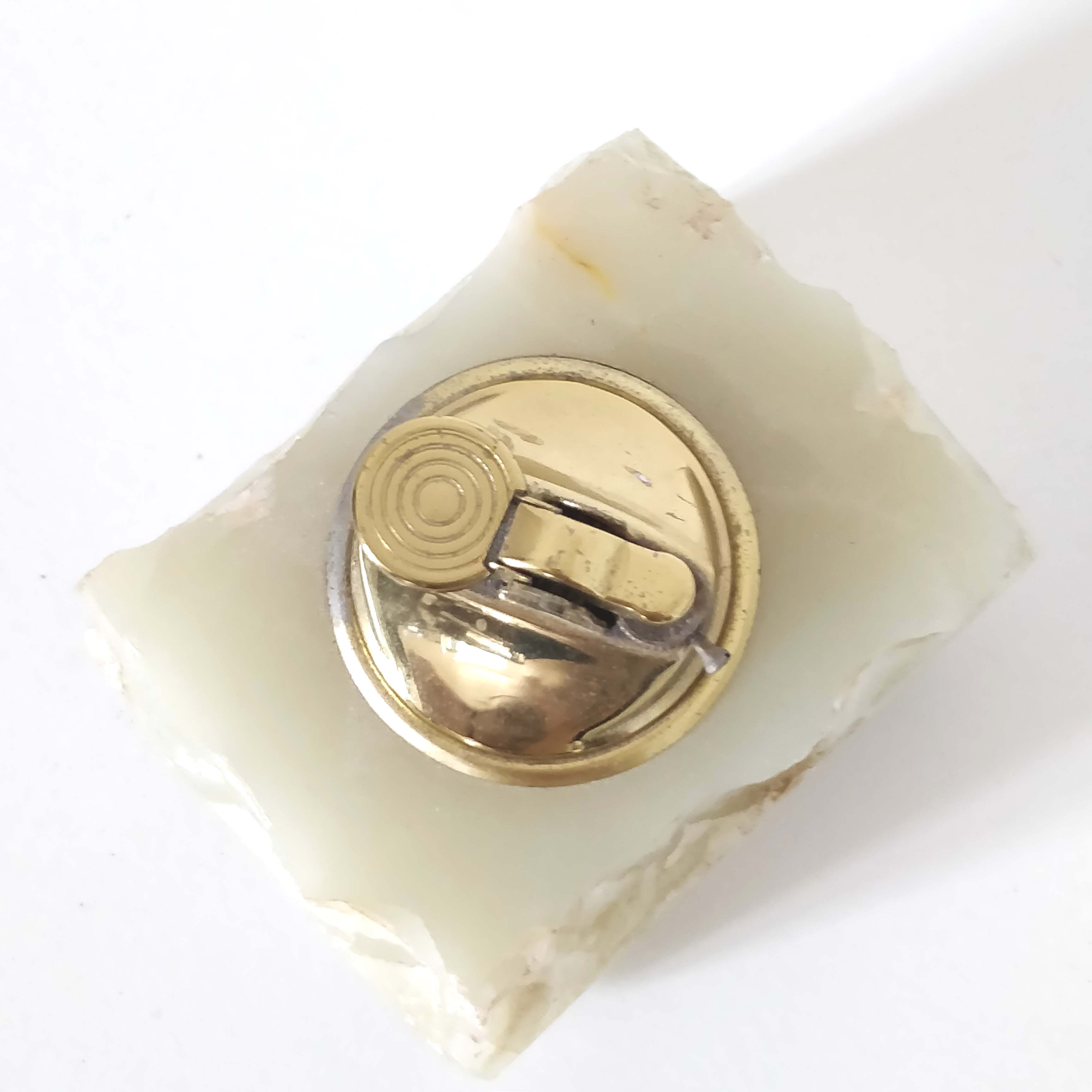 Italian table lighter in alabaster and brass