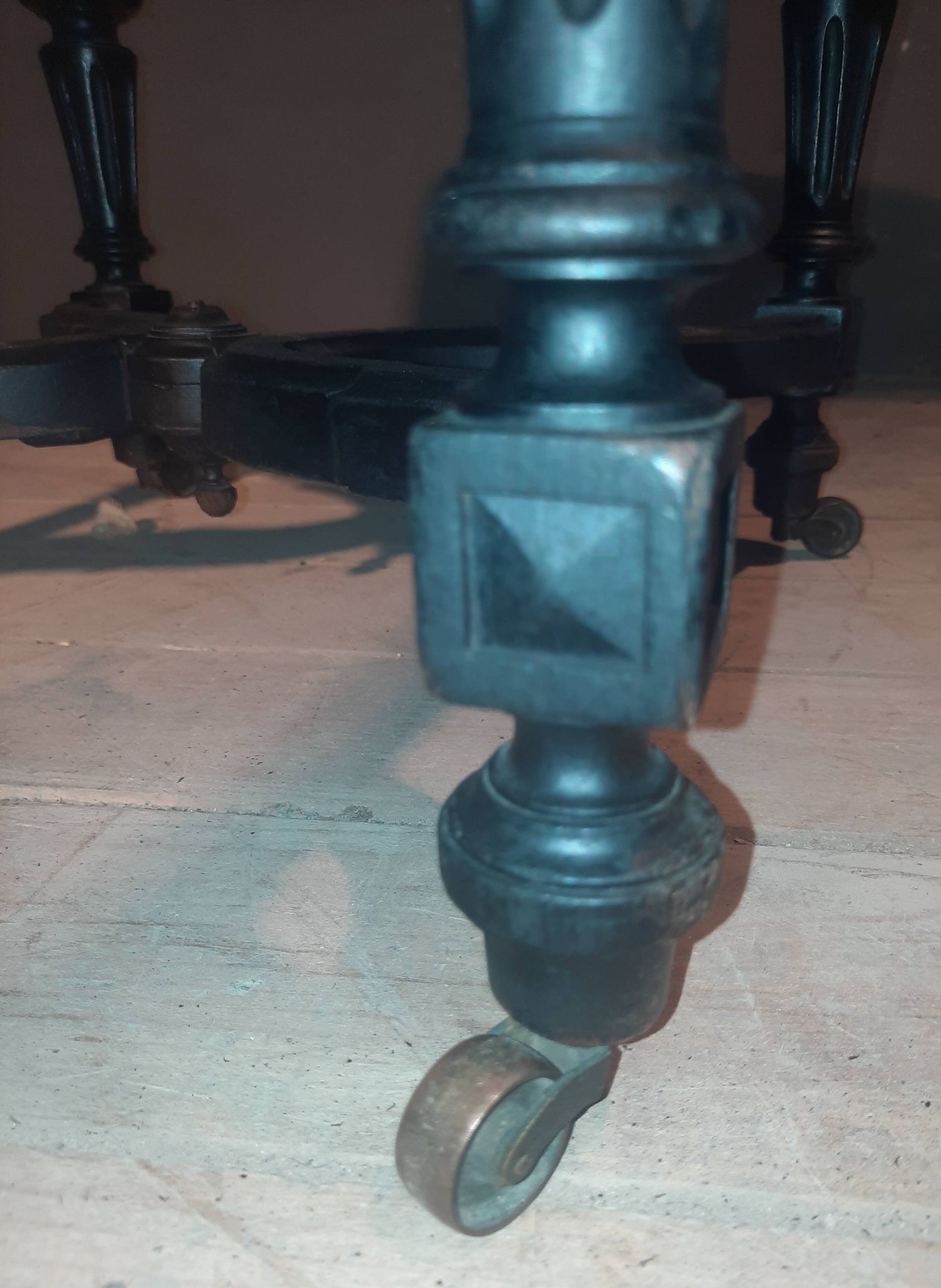 Blackened turned wooden stool '1900'