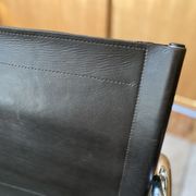 Pair of Klinte armchairs, Tord Bjorklund style, in brown leather, 1980