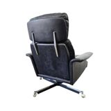 Vintage black leather armchair / lounge chair / relax seat
