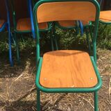 Lot of 11 school chairs from the 70