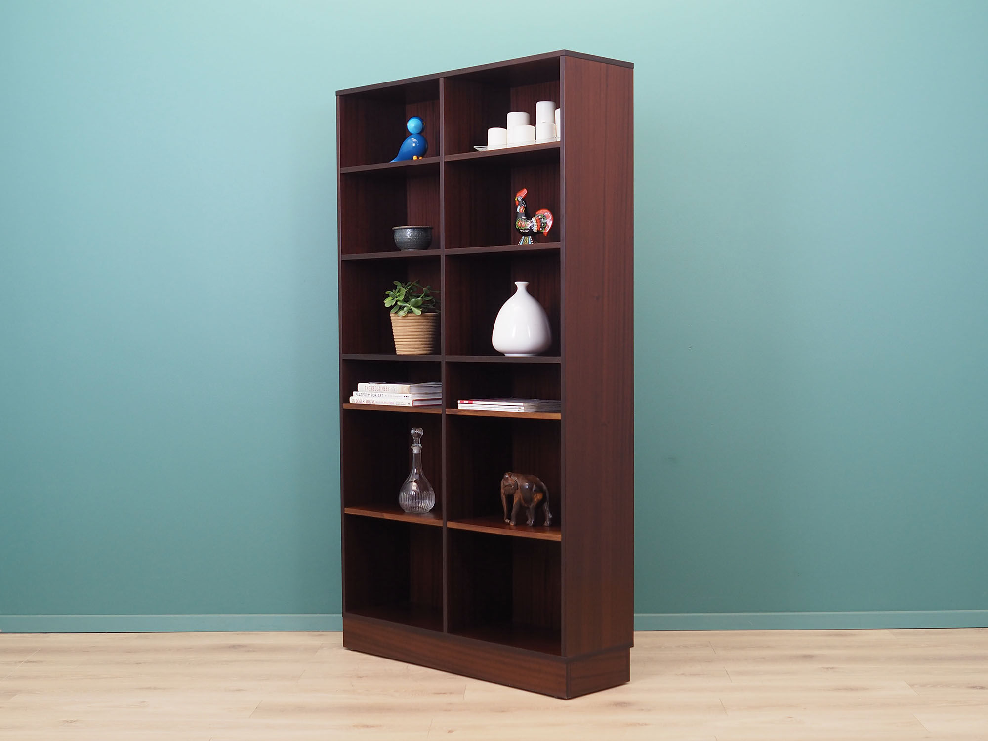 Mahogany bookcase, Danish design, 70's, production: Denmark
