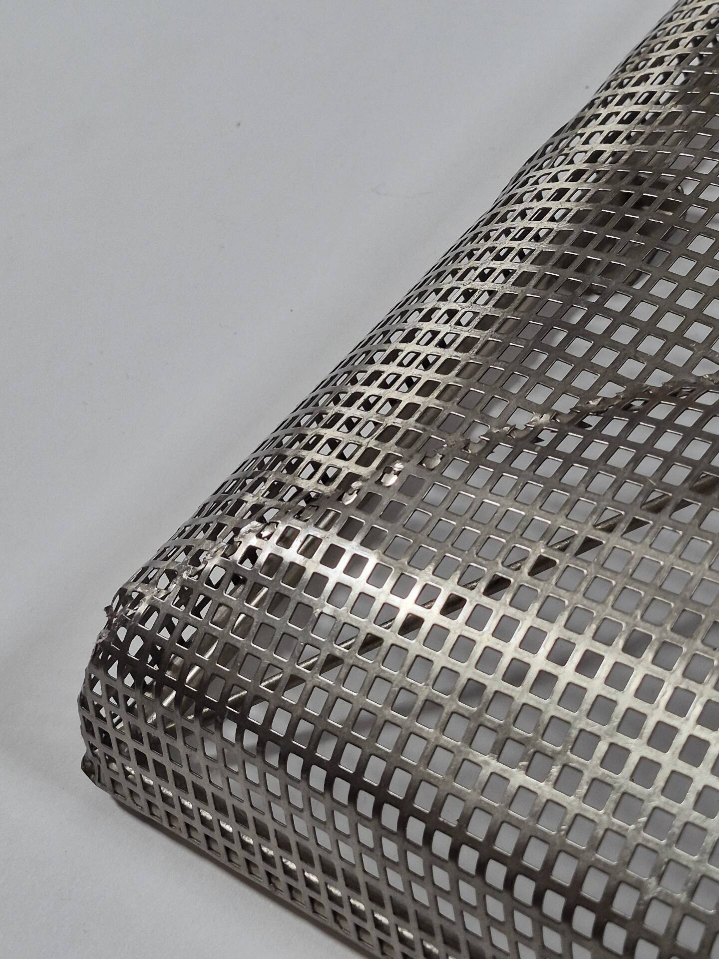 Vintage postmodern metall grid wall mirror