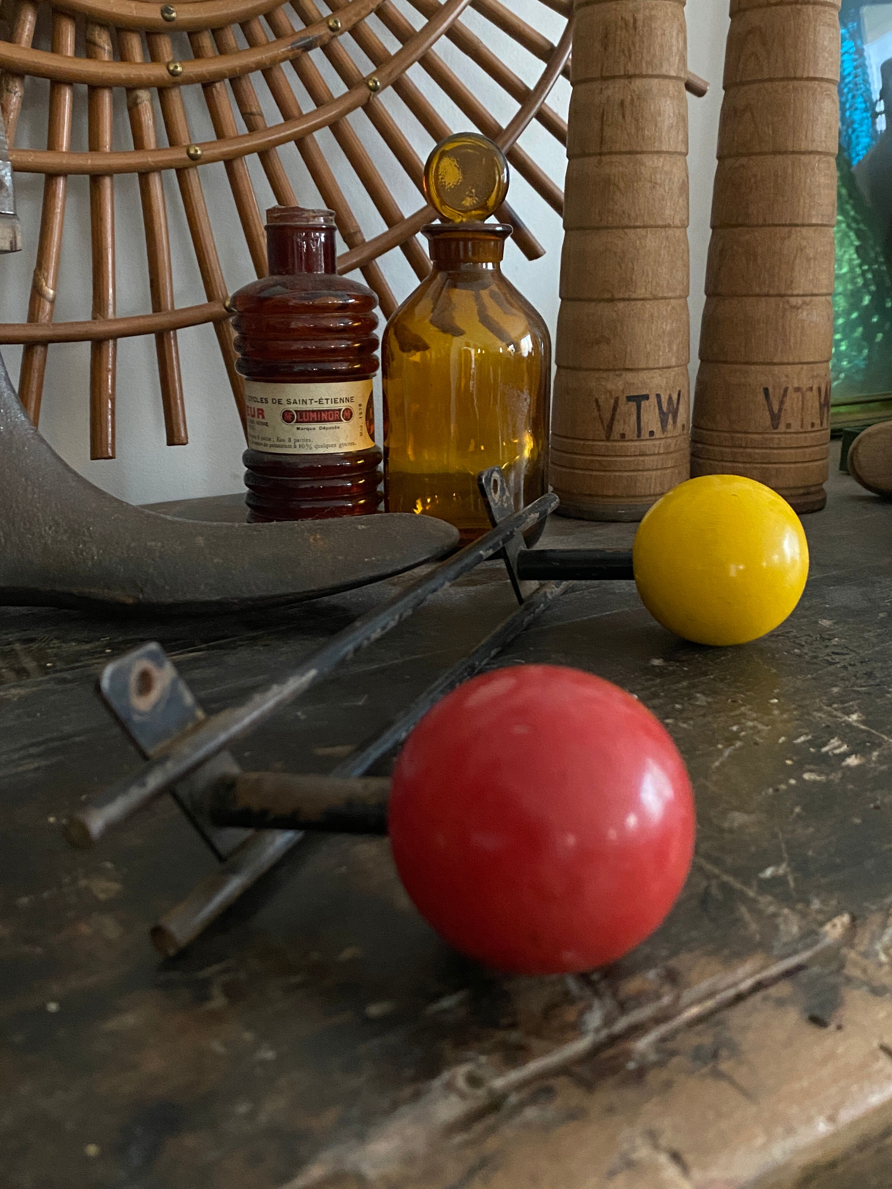 Vintage ball coat rack