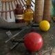 Vintage ball coat rack