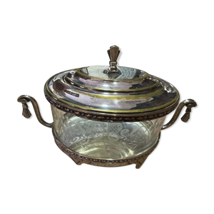 Pot à biscuit métal argenté