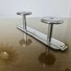 Wall-mounted coat rack in chrome brass, Art Deco, 2 hooks, 1940s 50s
