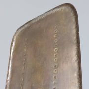 Pair of hand-hammered brass bookends by Hayno Focken