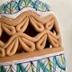 Lampe en céramique italienne, abat-jour en coton