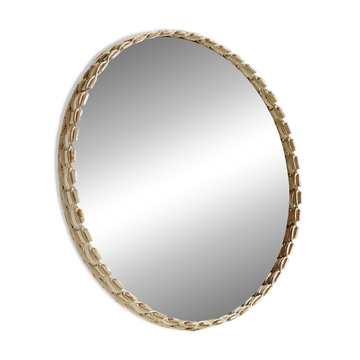 Round wooden framed mirror (MK10063)