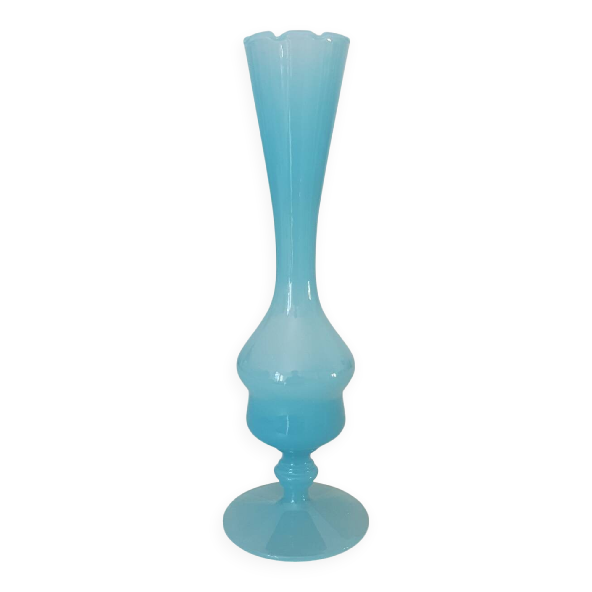 Soliflore / Vase in blue opaline glass, Florentine art