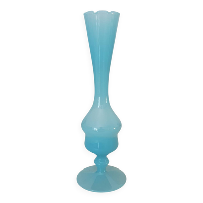 Soliflore / Vase en opaline bleu, art Florentin
