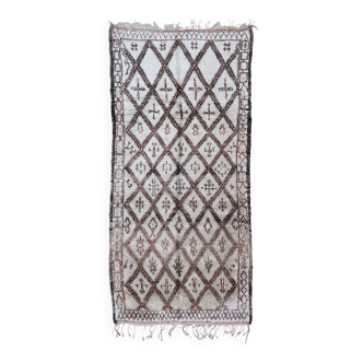 Tapis Marocain Beni Ourain  blanc -  370 x 189 cm