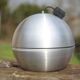 Space age aluminum pendant light, vintage ceiling lamp, ball lamp