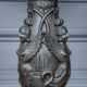 Indochina ironwood pedestal table decor winged character marble top 19th century
