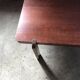 Table basse mid-century en bois marron 1970, plateau rectangulaire coins arrondis