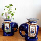 Pair of 20th century ceramic elephant stools