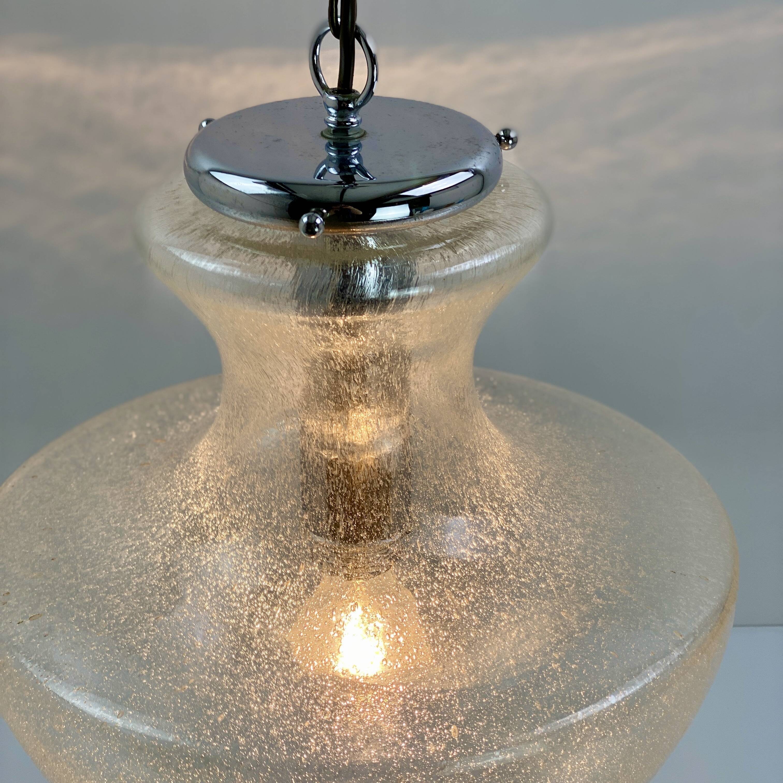 Murano glass pendant light (Mazzega) for Doria, 1960s.
