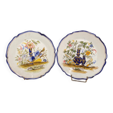 Pair of Nevers earthenware plates signed Georges
