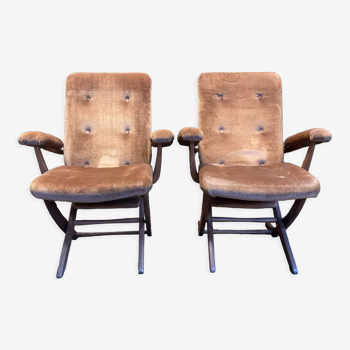Paire de fauteuils bateaux relaxants