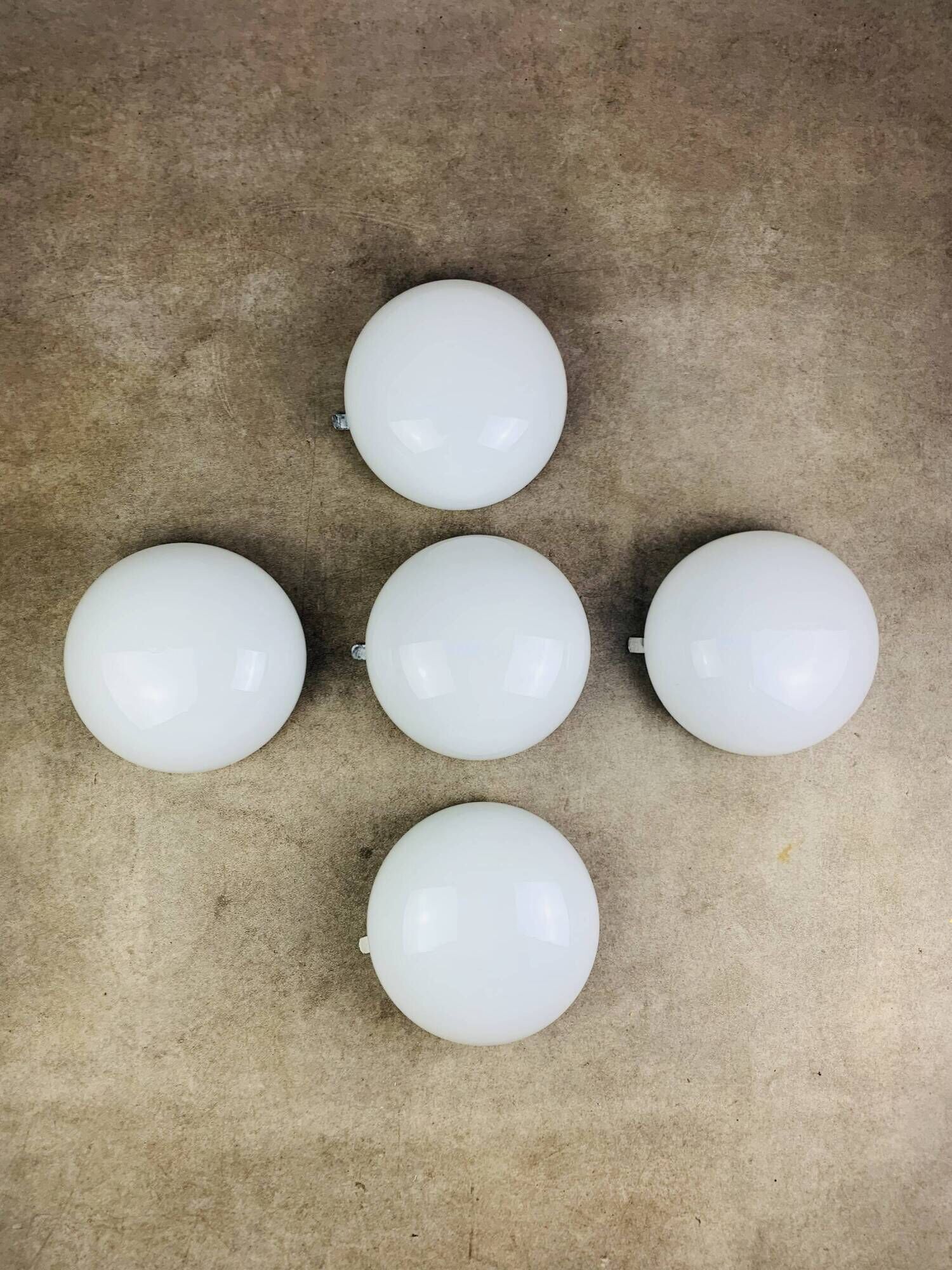 5 opaline ball sconces, half spheres, ceiling lights