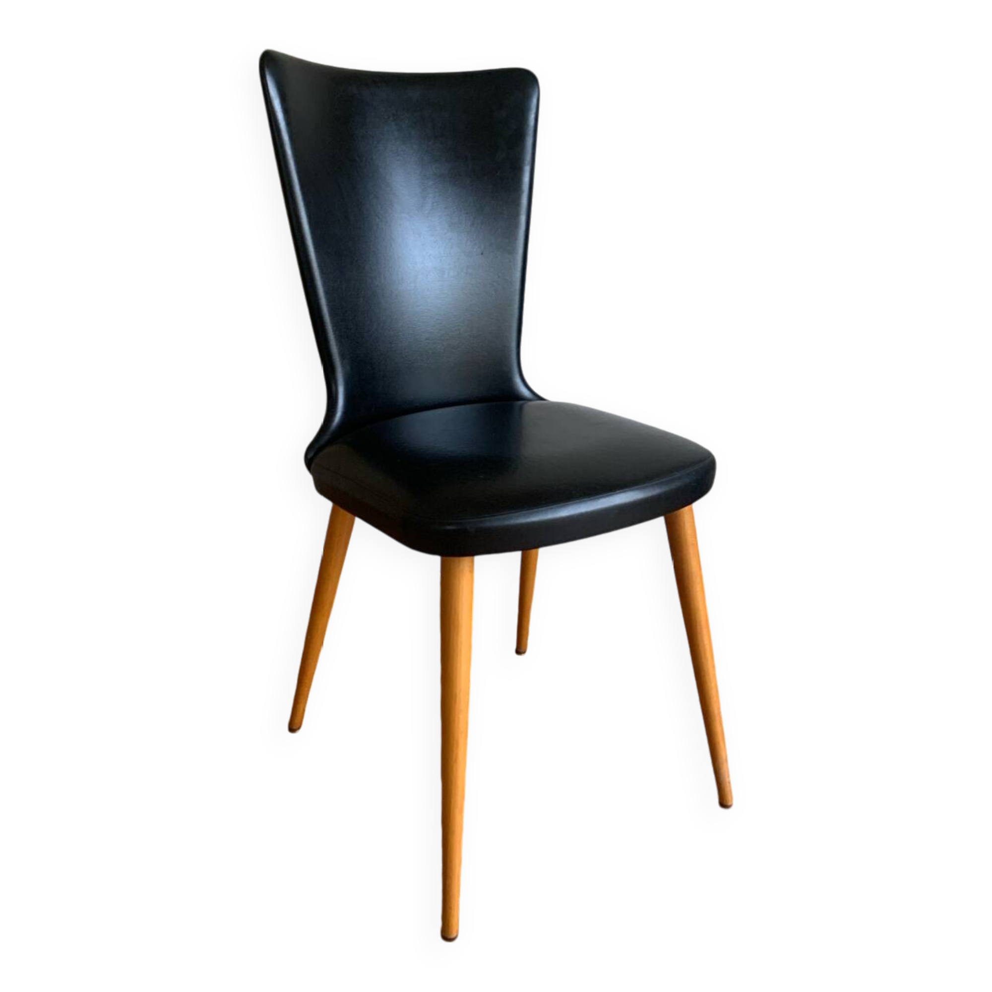 Black chair with compass legs