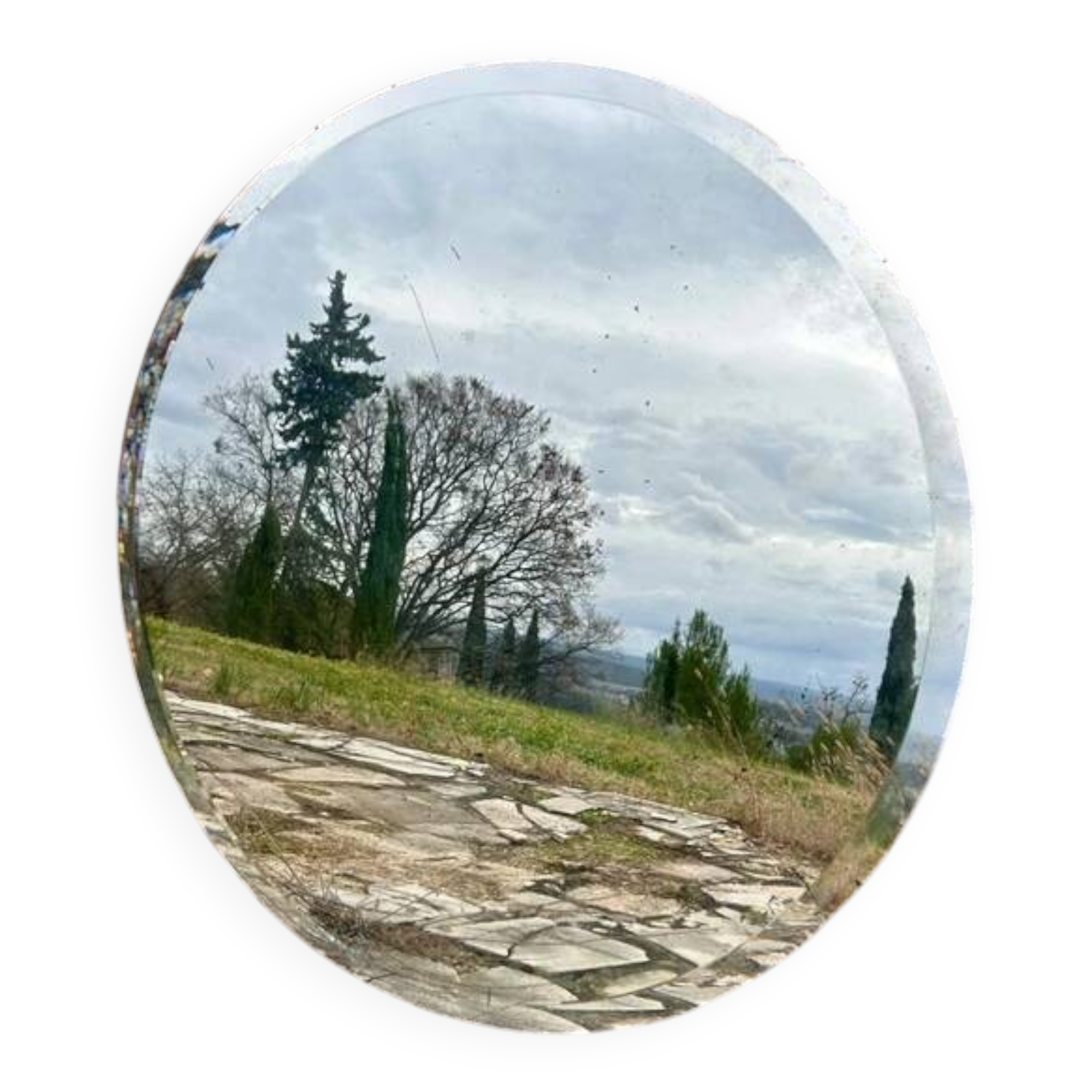 Antique bevelled mirror 90 cm