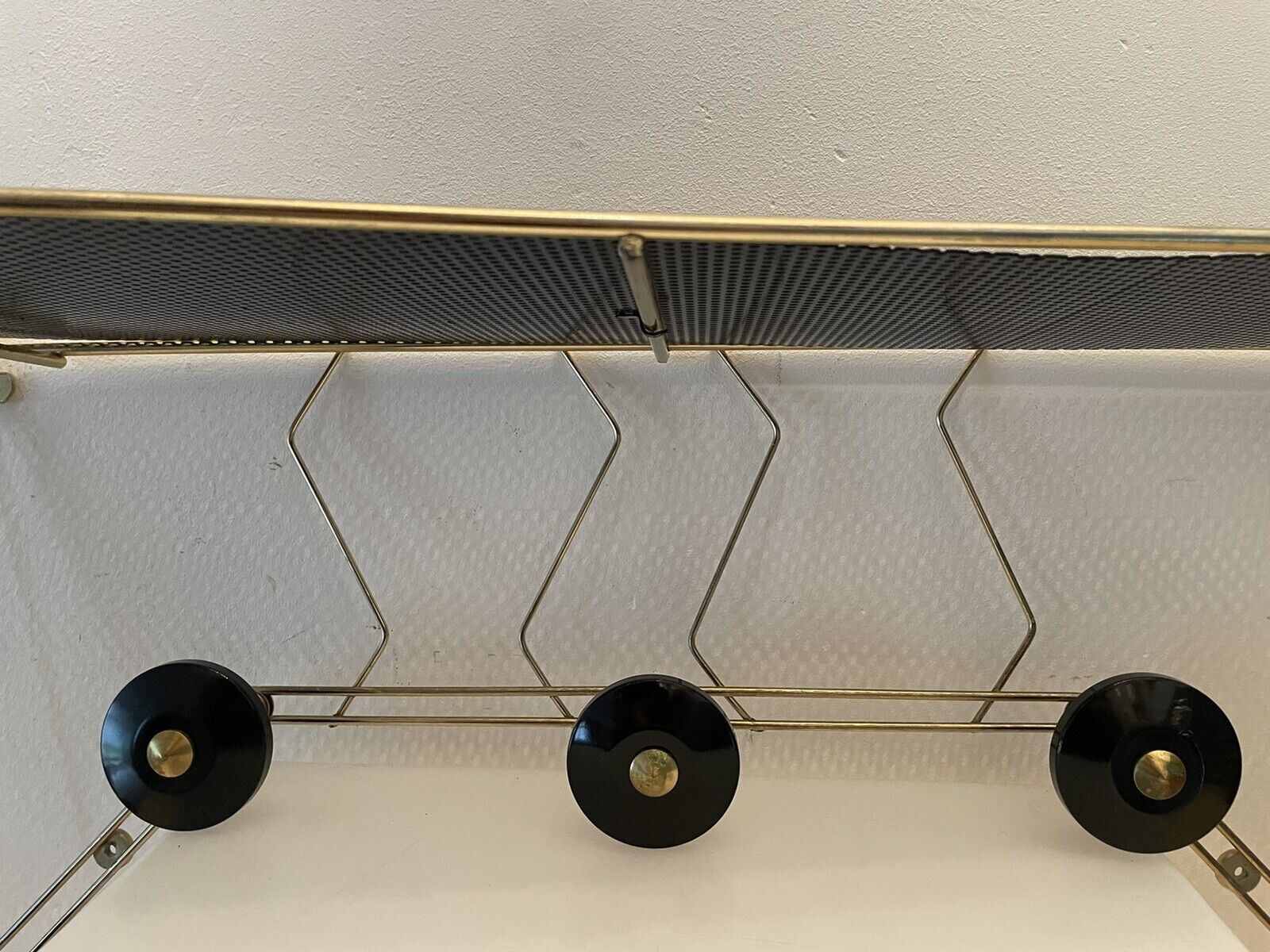 Vintage coat rack, 50s, 60's, perforated tole