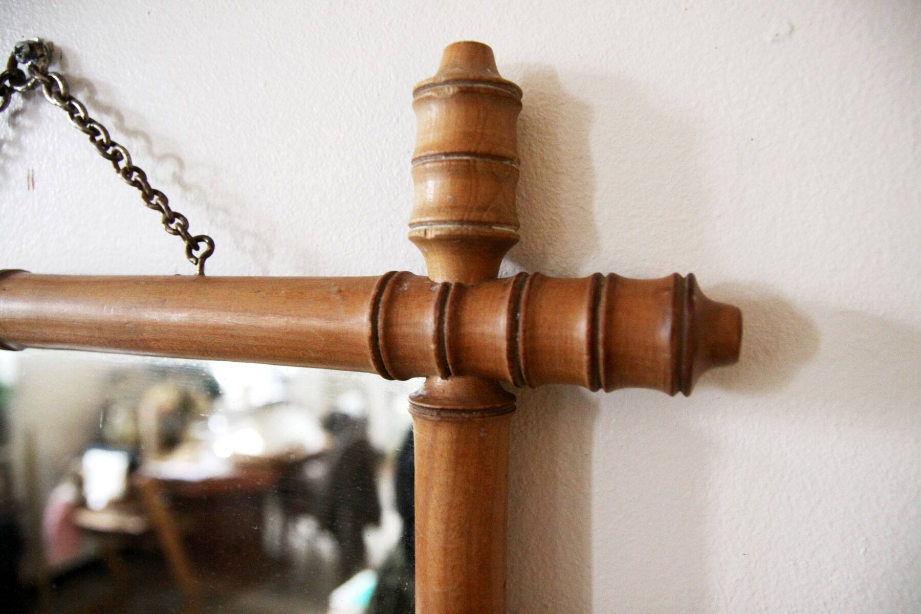 Bamboo effect wooden mirror