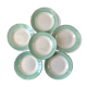 Lot de 6 assiettes creuses Longchamp couleur Céladon années 50