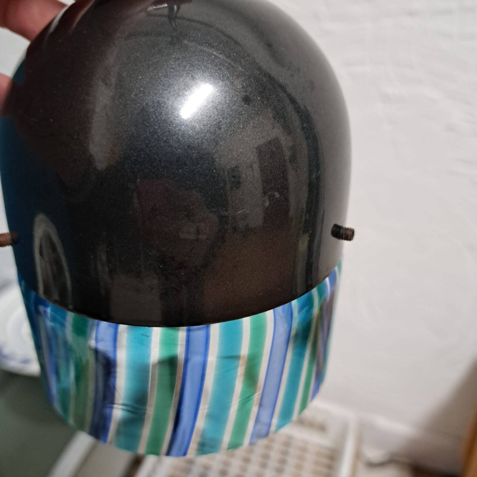 Suspension lamp, 1980s, glass with alternating rods