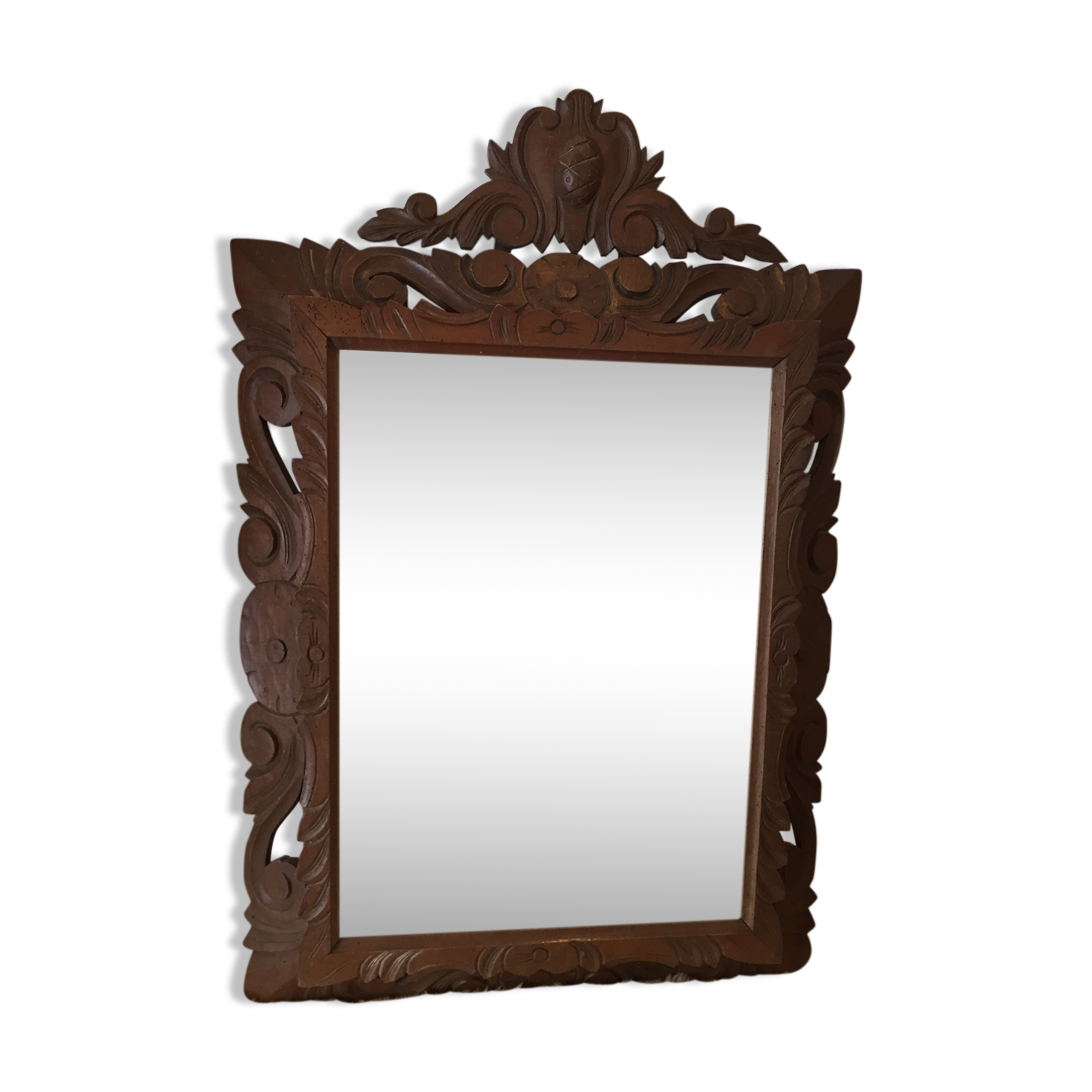 Large wooden mirror