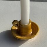 Bougeoir jaune, poterie Massucco Aubagne