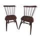 Pair of Baumann-style barette chairs in patinated wood