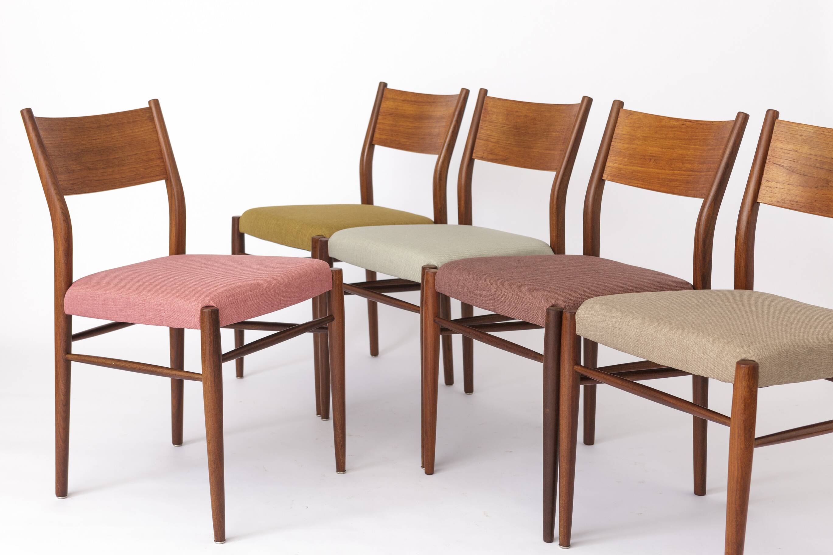 5 Lübke Chairs 1960s Germany Vintage