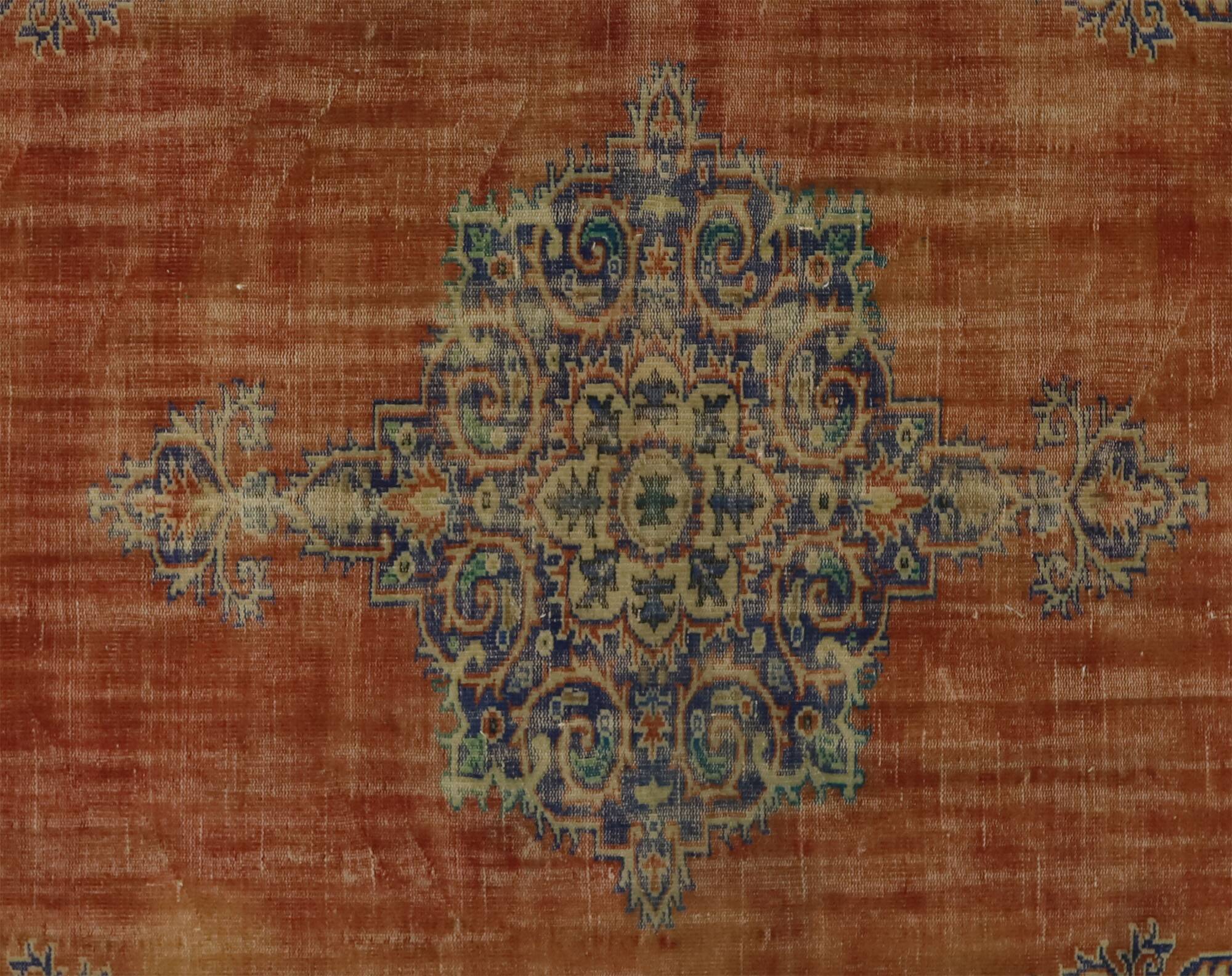 Turkish Anatolian Handmade Vintage Area Rug 302 cm x 197 cm