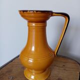 Mustard yellow enamelled ceramic pitcher
