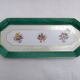 Art Deco floral iridescent cake dish in Limoges porcelain