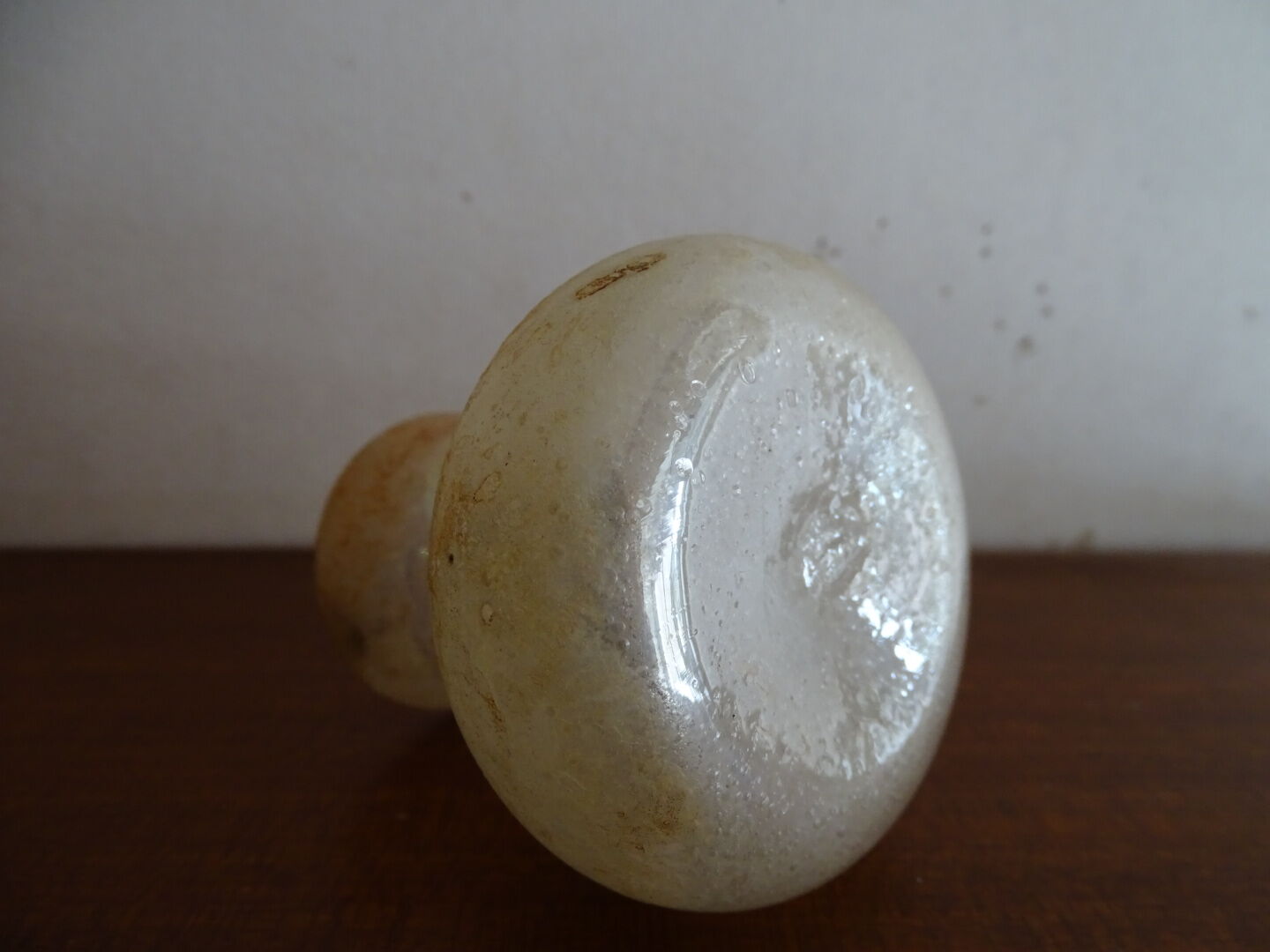 Vase with miniature handle Scavo Seguso Vetri d'Arte iridescent glass Murano 1950