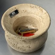 Brutalist bowl by Fratelli Mannelli, travertine, Italy, 1970s